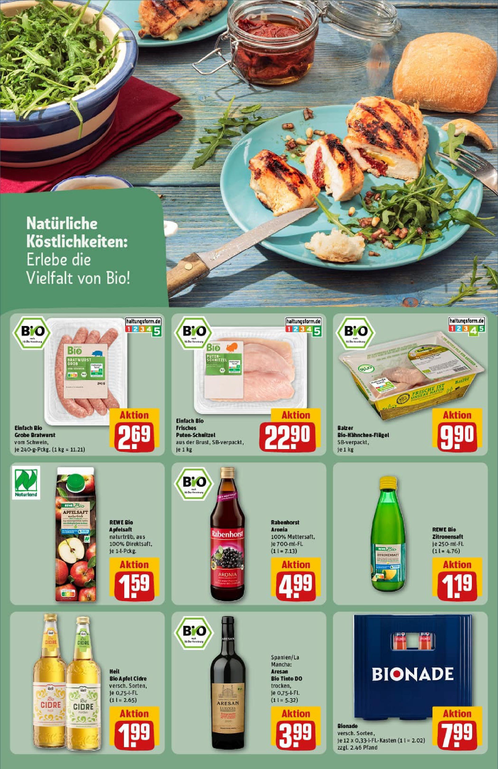 REWE Prospekt ab 07.09.2025 zum Blättern » Angebote | Seite: 24 | Produkte: Bratwurst, Bionade, Apfelsaft, Apple