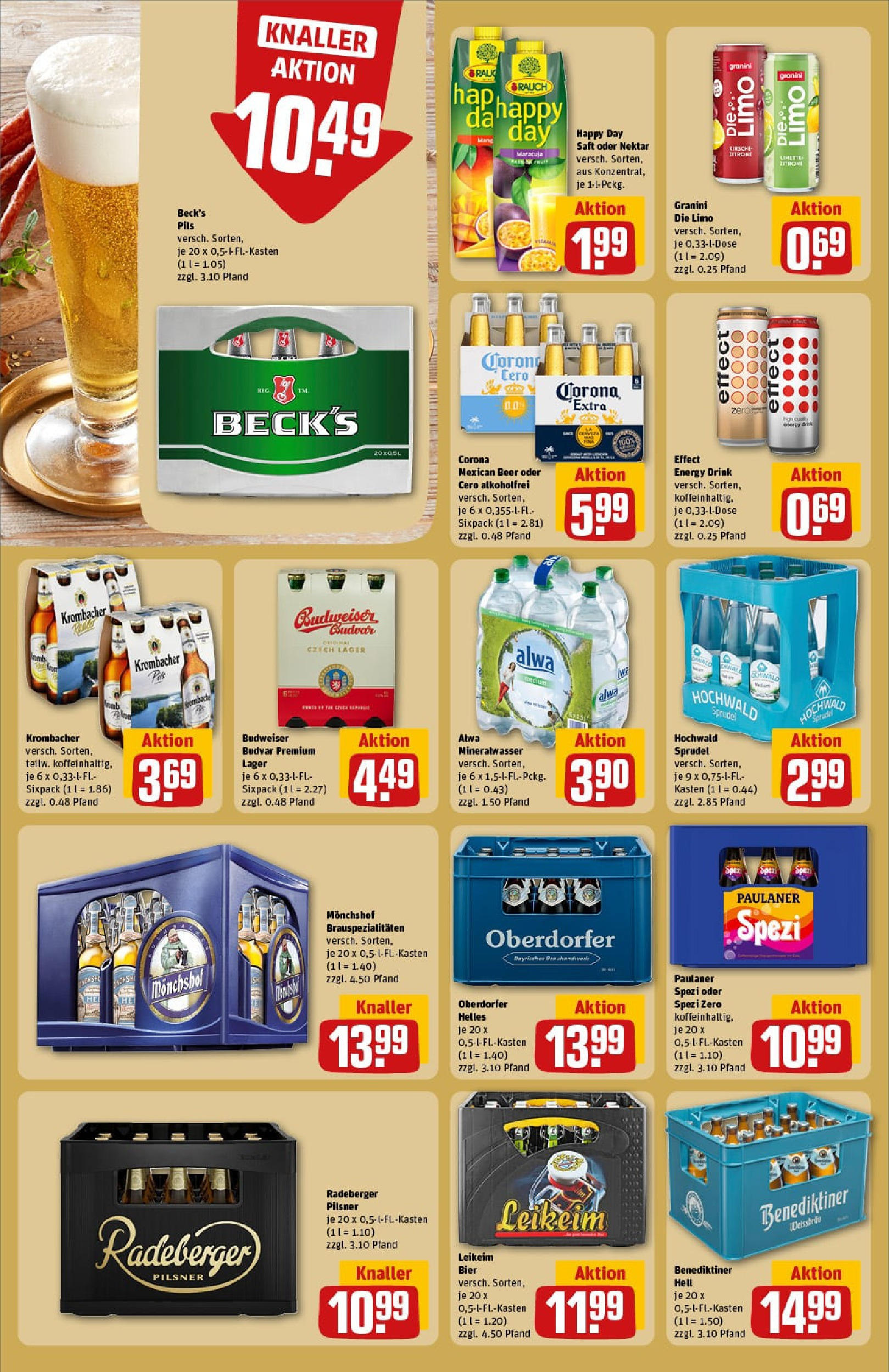 REWE Prospekt ab 07.09.2025 zum Blättern » Angebote | Seite: 22 | Produkte: Mineralwasser, Benediktiner hell, Budweiser, Radeberger pilsner