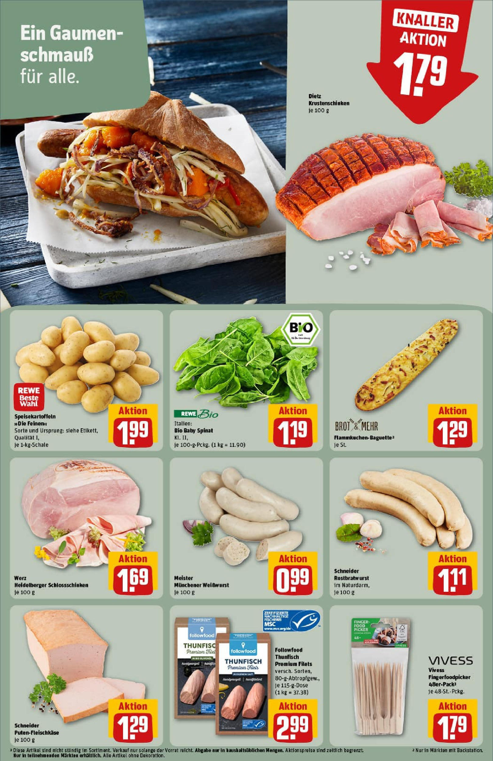 REWE Prospekt ab 07.09.2025 zum Blättern » Angebote | Seite: 22 | Produkte: Thunfisch, Baguette, Weißwurst, Brot