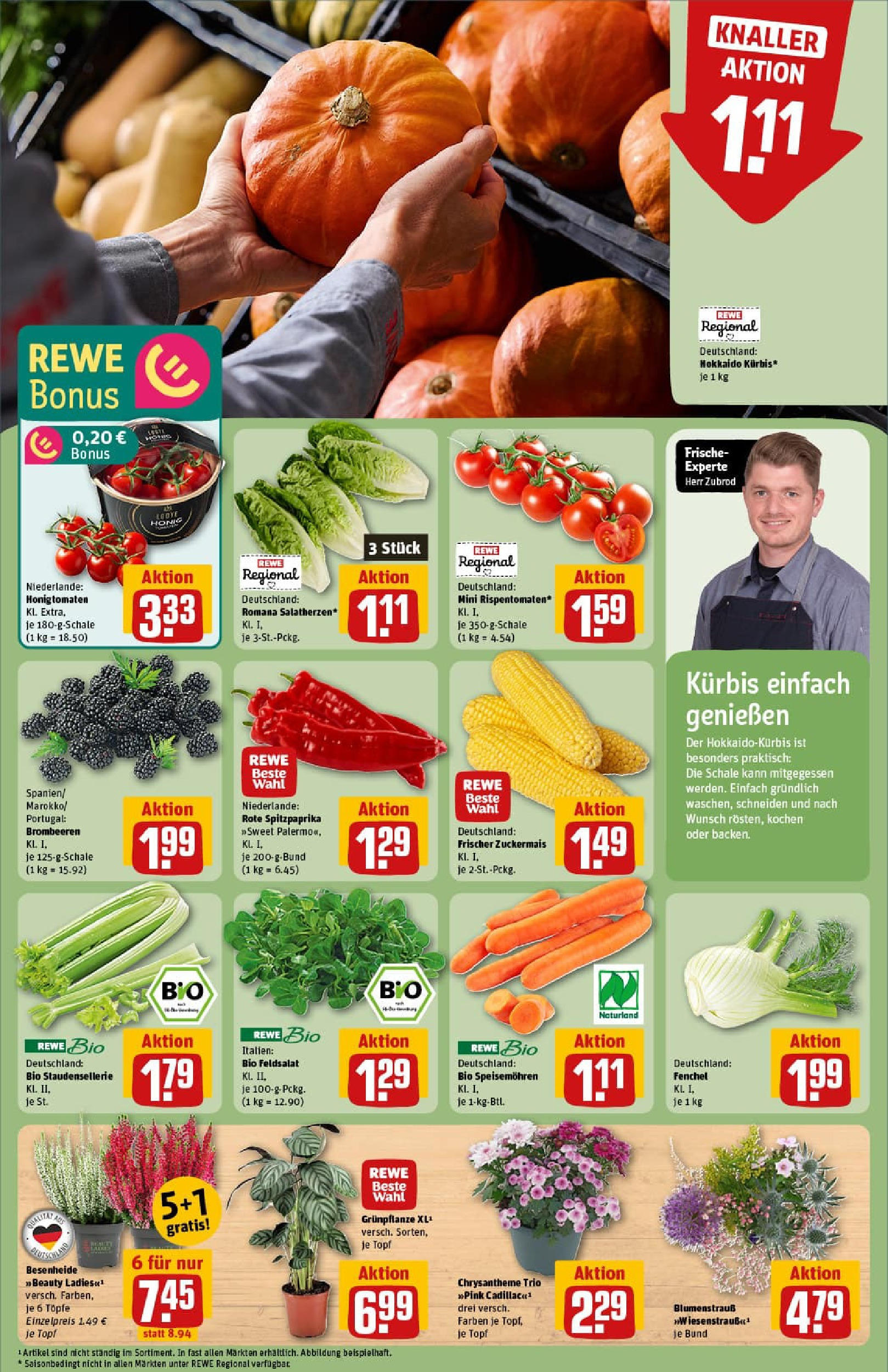 REWE Prospekt ab 07.09.2025 zum Blättern » Angebote | Seite: 7 | Produkte: Tomaten, Kürbis REWE Prospekt ab 07.09.2025 zum Blättern » Angebote | Seite: 7 | Produkte: Tomaten, Kürbis