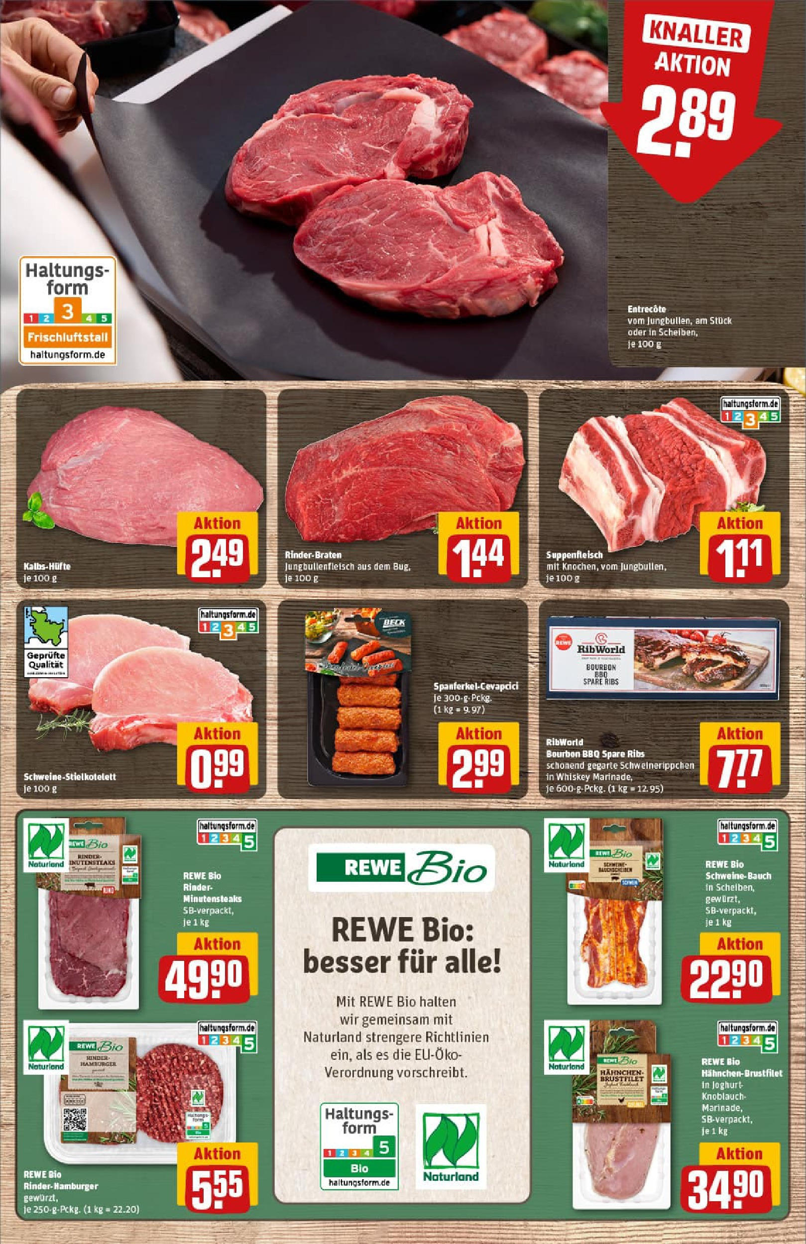 REWE Prospekt ab 07.09.2025 zum Blättern » Angebote | Seite: 9 | Produkte: Rinderbraten, Joghurt, Spare ribs, Bourbon
