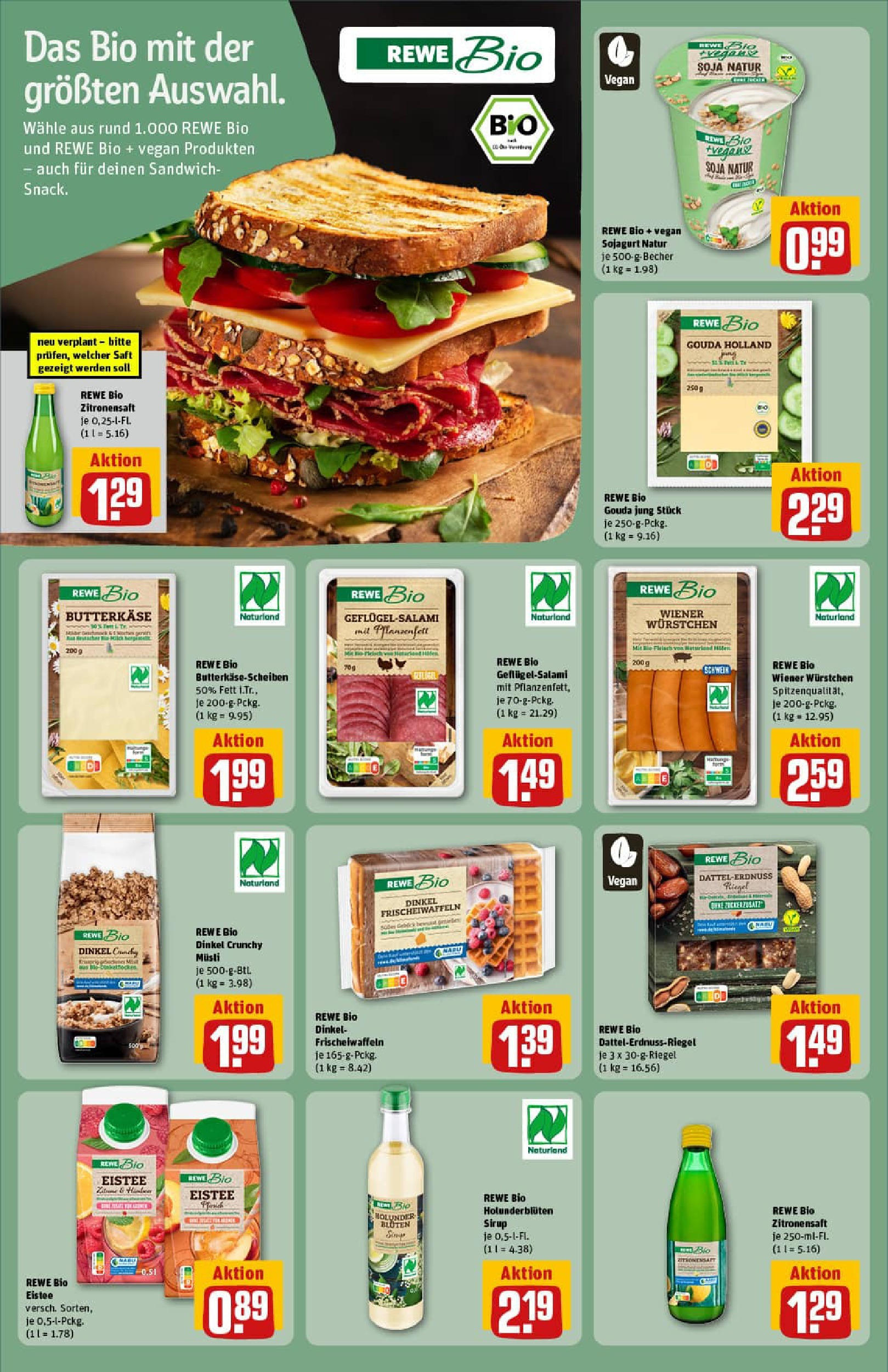 REWE Prospekt ab 07.09.2025 zum Blättern » Angebote | Seite: 14 | Produkte: Musli, Gouda, Sirup, Fleisch