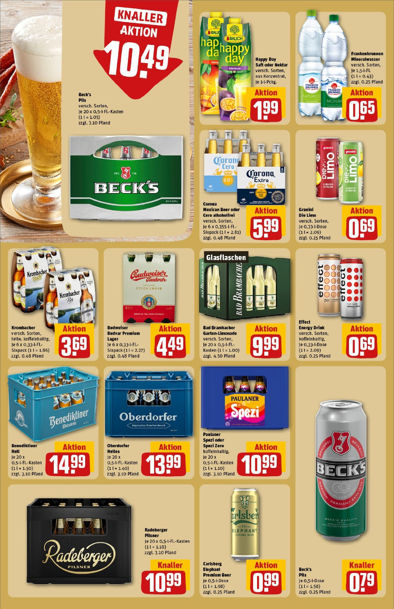 REWE Prospekt ab 07.09.2025 zum Blättern » Angebote | Seite: 18 | Produkte: Mineralwasser, Benediktiner hell, Granini die limo, Paulaner REWE Prospekt ab 07.09.2025 zum Blättern » Angebote | Seite: 18 | Produkte: Mineralwasser, Benediktiner hell, Granini die limo, Paulaner