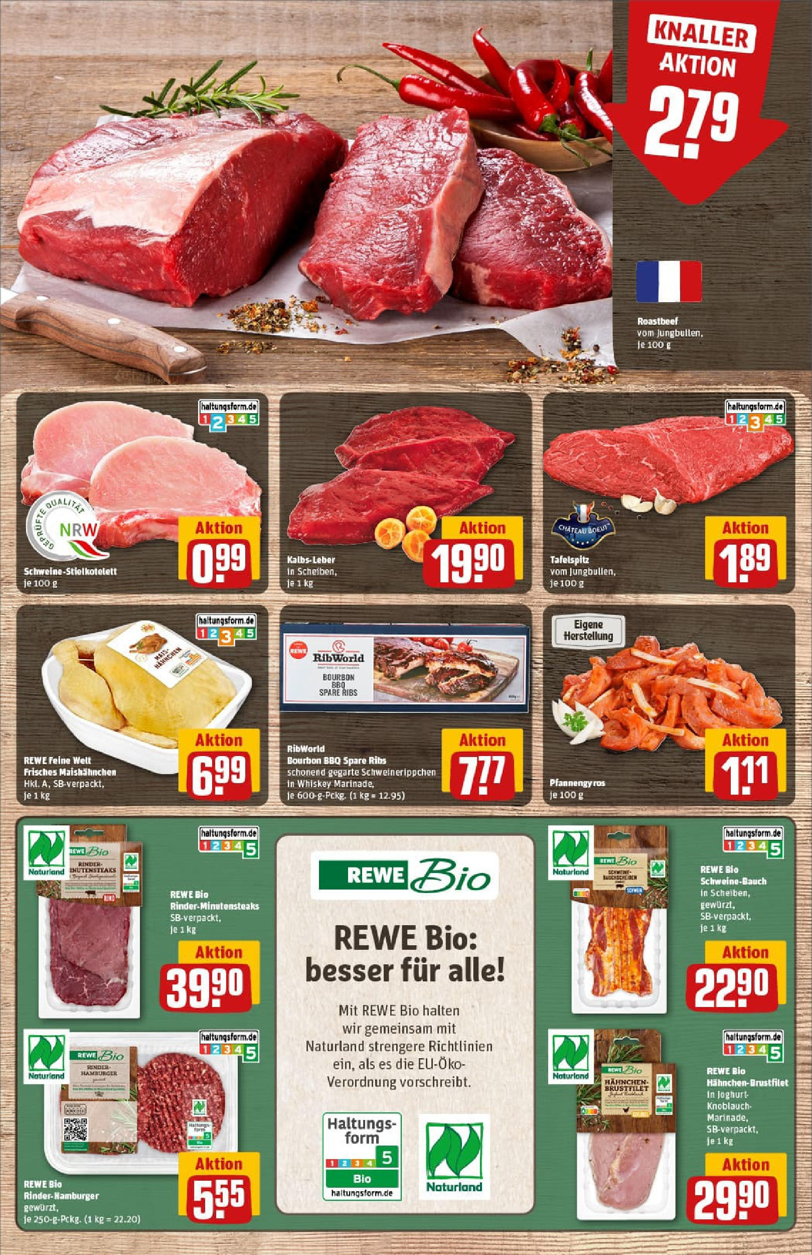 REWE Prospekt ab 07.09.2025 zum Blättern » Angebote | Seite: 8 | Produkte: Hahnchen, Schweinebauch, Burger, Bourbon