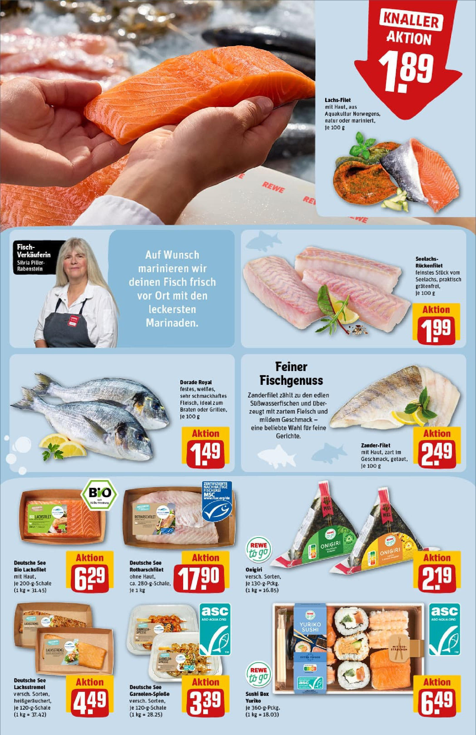 REWE Prospekt ab 07.09.2025 zum Blättern » Angebote | Seite: 14 | Produkte: Dorade, Box, Fisch, Fleisch