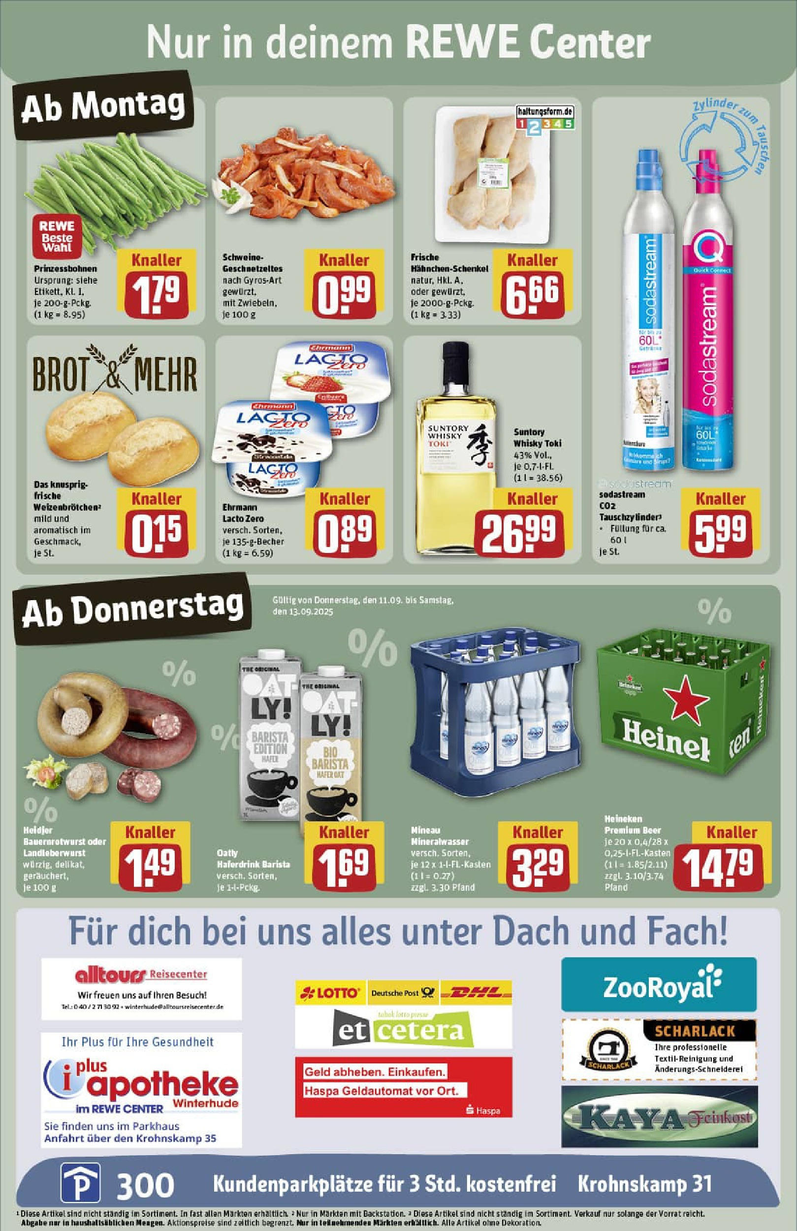 REWE Prospekt ab 07.09.2025 zum Blättern » Angebote | Seite: 3 | Produkte: Whisky, Presse, Hahnchenschenkel, Sodastream