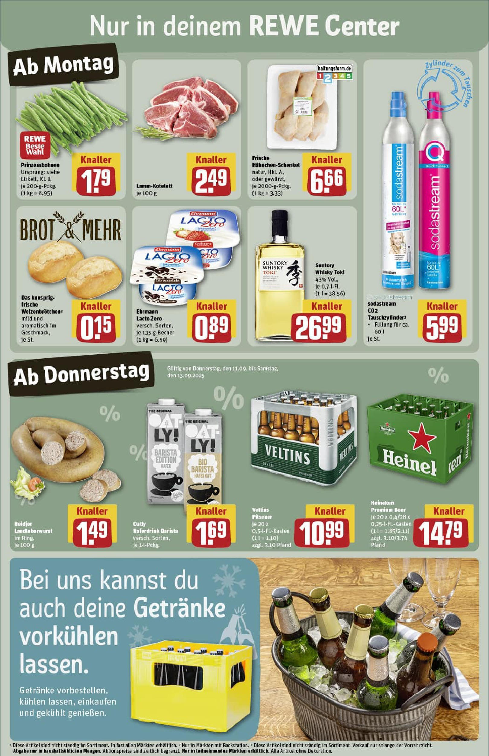 REWE Prospekt ab 07.09.2025 zum Blättern » Angebote | Seite: 3 | Produkte: Whisky, Hahnchenschenkel, Oatly, Sodastream