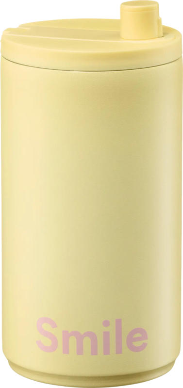 DESIGN LETTERS Reisebecher "Smile", gelb/lavendel (350 ml)