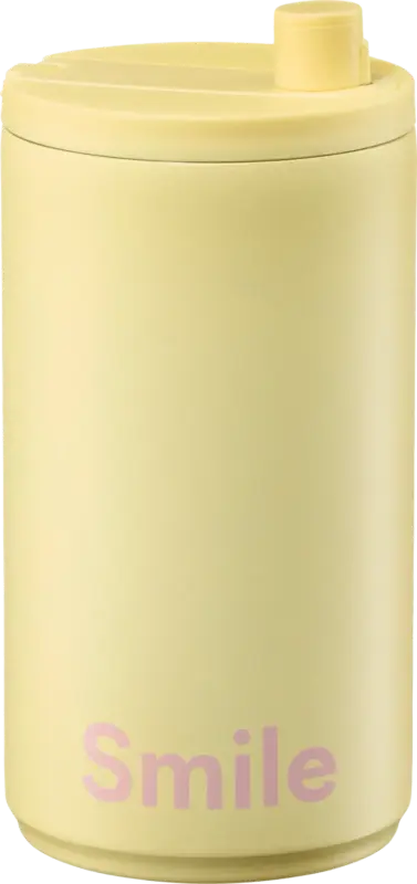 DESIGN LETTERS Reisebecher "Smile", gelb/lavendel (350 ml)