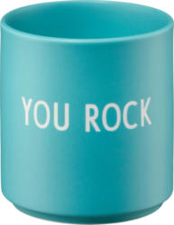 DESIGN LETTERS Lieblingsbecher aus Porzellan "YOU ROCK", aquablau (300 ml)