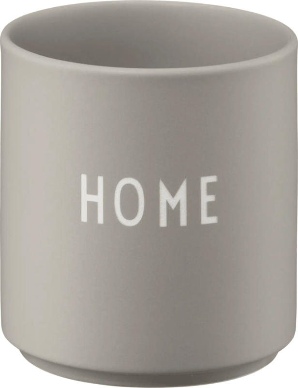 DESIGN LETTERS Lieblingsbecher aus Porzellan "HOME", cool grey (300 ml)