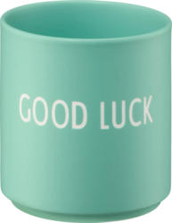 DESIGN LETTERS Lieblingsbecher aus Porzellan "GOOD LUCK", hellgrün (300 ml)