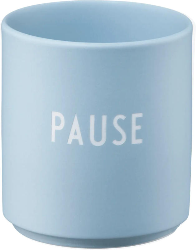 DESIGN LETTERS Lieblingsbecher aus Porzellan "PAUSE", hellblau (300 ml)
