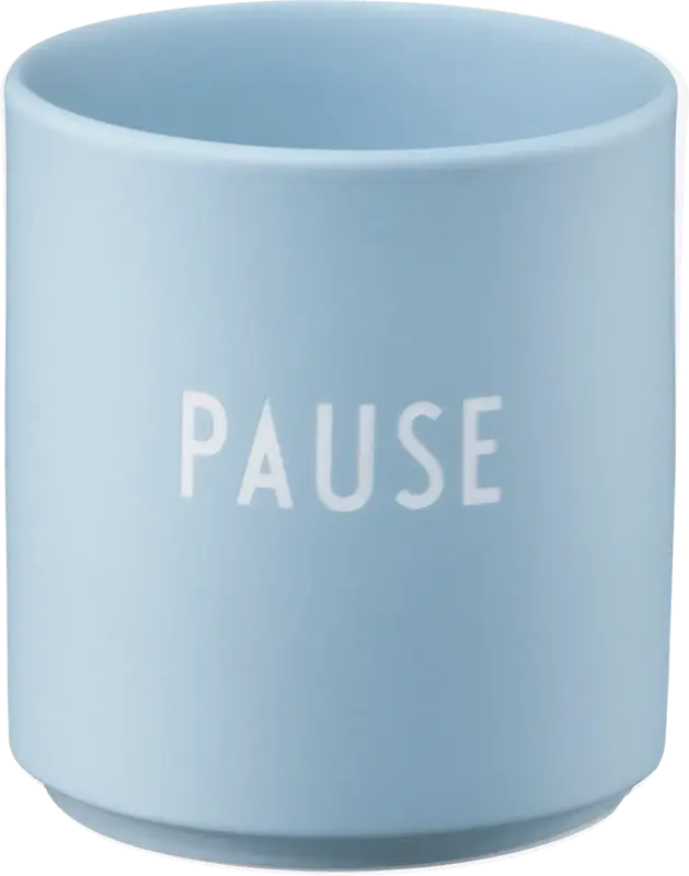 DESIGN LETTERS Lieblingsbecher aus Porzellan "PAUSE", hellblau (300 ml)
