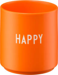 DESIGN LETTERS Lieblingsbecher aus Porzellan "HAPPY", orange (300 ml)