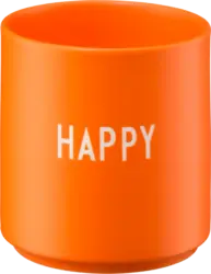 DESIGN LETTERS Lieblingsbecher aus Porzellan "HAPPY", orange (300 ml)