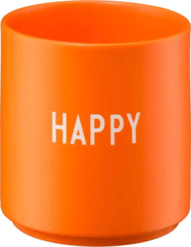 DESIGN LETTERS Lieblingsbecher aus Porzellan "HAPPY", orange (300 ml)