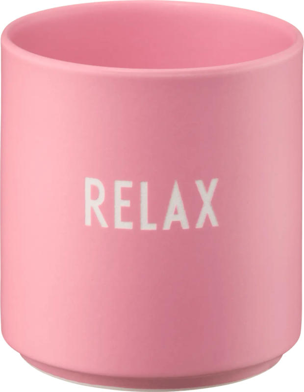 DESIGN LETTERS Lieblingsbecher aus Porzellan "RELAX", pink (300 ml)