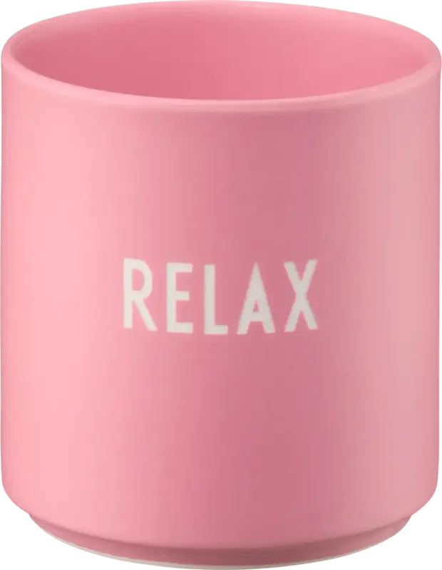 DESIGN LETTERS Lieblingsbecher aus Porzellan "RELAX", pink (300 ml)