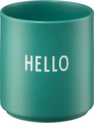 DESIGN LETTERS Lieblingsbecher aus Porzellan "HELLO", dunkelgrün (300 ml)