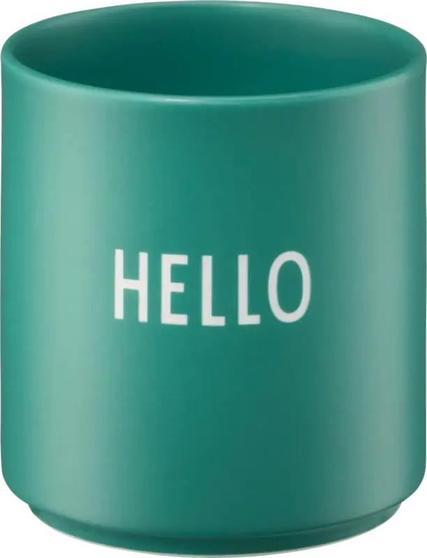 DESIGN LETTERS Lieblingsbecher aus Porzellan "HELLO", dunkelgrün (300 ml)