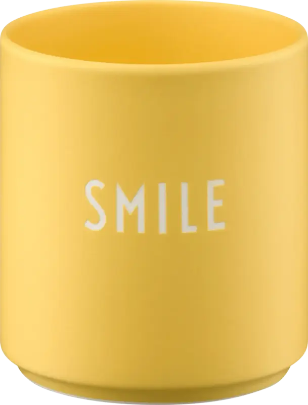 DESIGN LETTERS Lieblingsbecher aus Porzellan "SMILE", gelb (300 ml)