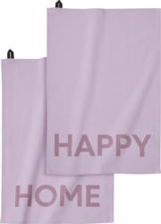 DESIGN LETTERS Geschirrtuch "HAPPY HOME", lila/lavendel (60x40 cm)
