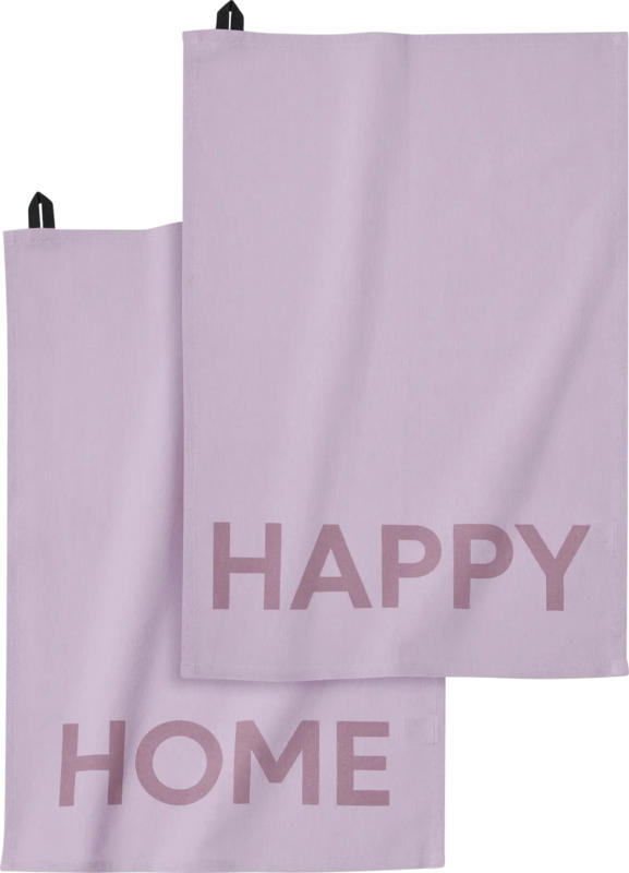 DESIGN LETTERS Geschirrtuch "HAPPY HOME", lila/lavendel (60x40 cm)