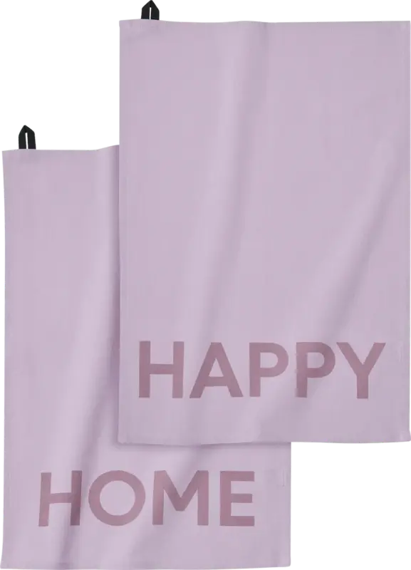 DESIGN LETTERS Geschirrtuch "HAPPY HOME", lila/lavendel (60x40 cm)