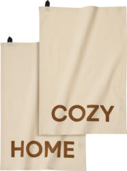 DESIGN LETTERS Geschirrtuch "COZY HOME", offwhite/braun (60x40 cm)