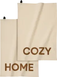 DESIGN LETTERS Geschirrtuch "COZY HOME", offwhite/braun (60x40 cm)