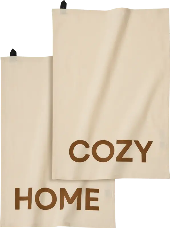 DESIGN LETTERS Geschirrtuch "COZY HOME", offwhite/braun (60x40 cm)
