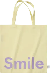 DESIGN LETTERS Tragetasche "Smile" aus Bio-Baumwolle, gelb/lavendel (44x42 cm)
