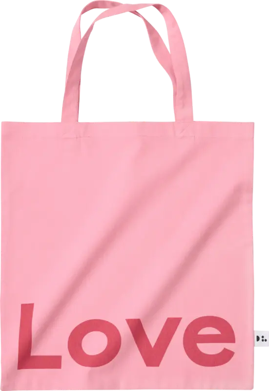 DESIGN LETTERS Tragetasche "Love" aus Bio-Baumwolle, rosa/pink (44x42 cm)