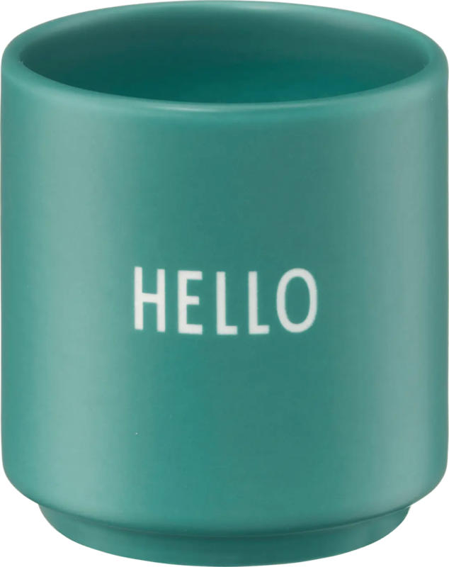 DESIGN LETTERS Espressobecher aus Porzellan "HELLO", dunkelgrün