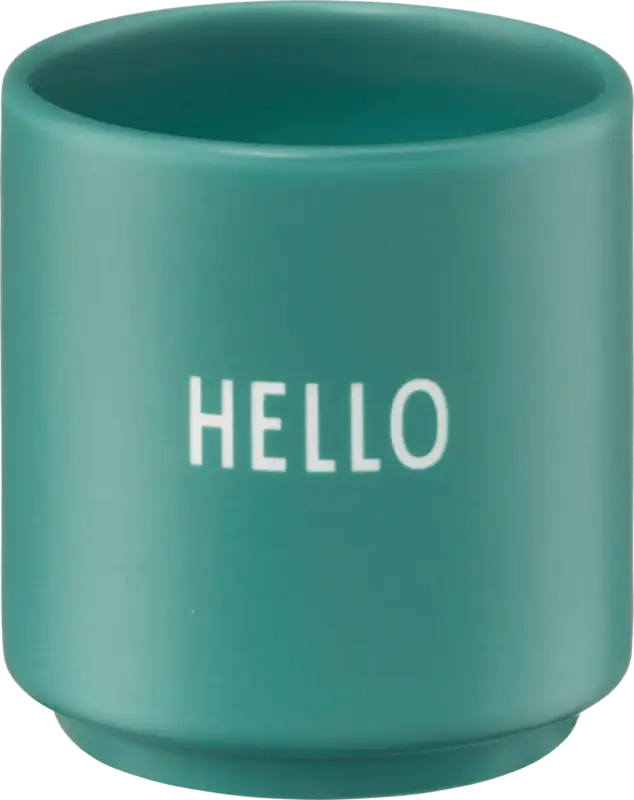 DESIGN LETTERS Espressobecher aus Porzellan "HELLO", dunkelgrün
