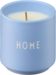 DESIGN LETTERS Duftkerze im Porzellanbecher "HOME", hellblau (6x5,5 cm)