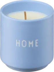 DESIGN LETTERS Duftkerze im Porzellanbecher "HOME", hellblau (6x5,5 cm)