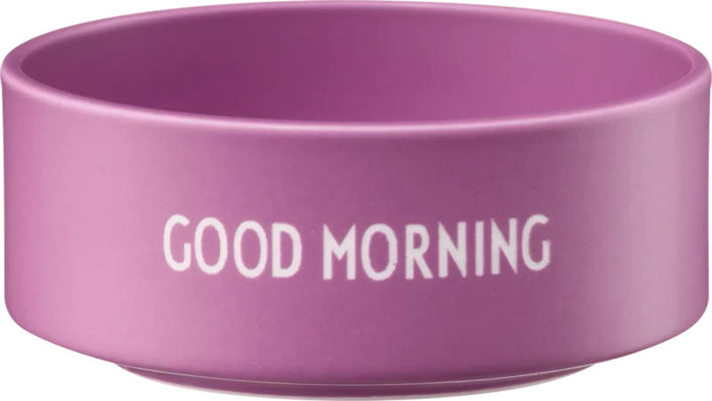 DESIGN LETTERS Schüssel aus Porzellan "GOOD MORNING", lila (12x6 cm)