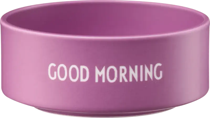 DESIGN LETTERS Schüssel aus Porzellan "GOOD MORNING", lila (12x6 cm)