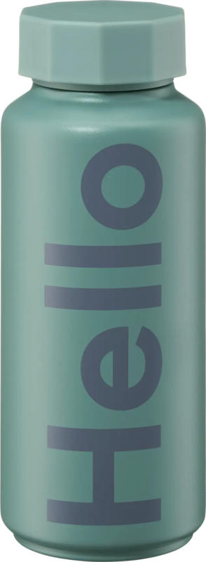 DESIGN LETTERS Thermoflasche "Hello", dunkelgrün (500 ml)
