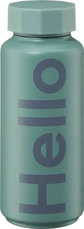 DESIGN LETTERS Thermoflasche "Hello", dunkelgrün (500 ml)