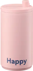 DESIGN LETTERS Reisebecher "Happy", rosa/blau (350 ml)