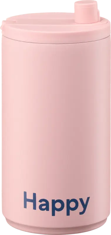 DESIGN LETTERS Reisebecher "Happy", rosa/blau (350 ml)