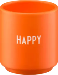 DESIGN LETTERS Espressobecher aus Porzellan "HAPPY", orange