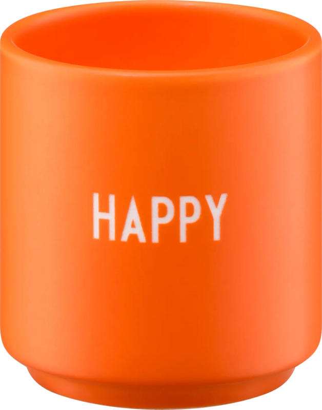 DESIGN LETTERS Espressobecher aus Porzellan "HAPPY", orange