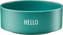 DESIGN LETTERS Schüssel aus Porzellan "HELLO", dunkelgrün (12x6 cm)