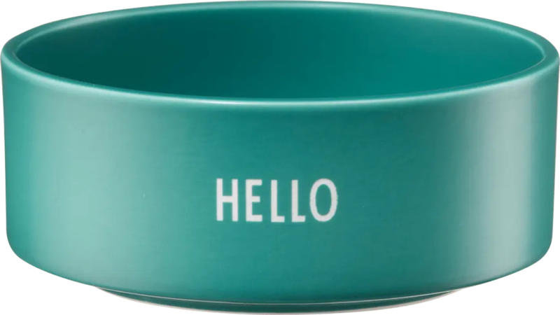 DESIGN LETTERS Schüssel aus Porzellan "HELLO", dunkelgrün (12x6 cm)