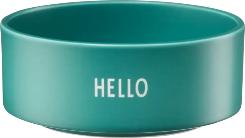 DESIGN LETTERS Schüssel aus Porzellan "HELLO", dunkelgrün (12x6 cm)