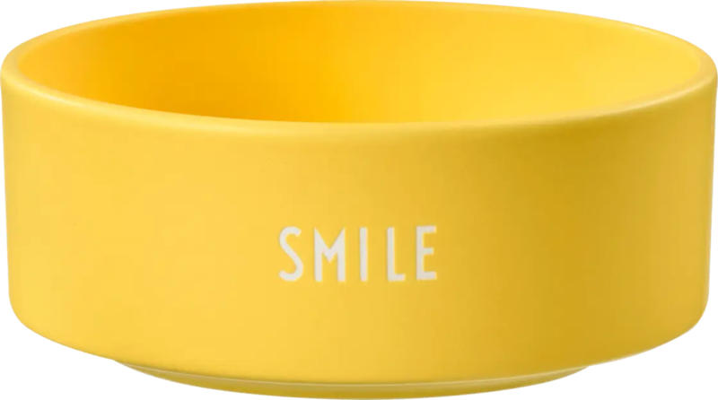 DESIGN LETTERS Schüssel aus Porzellan "SMILE", gelb (12x6 cm)